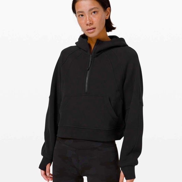 Lululemon Scuba Oversized Half-Zip 1/2 Zip Hoodie Sweatshirt - Black BLK - Picture 4 of 9